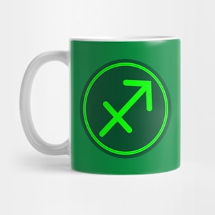 Cool Green Sagittarius Symbol Mug